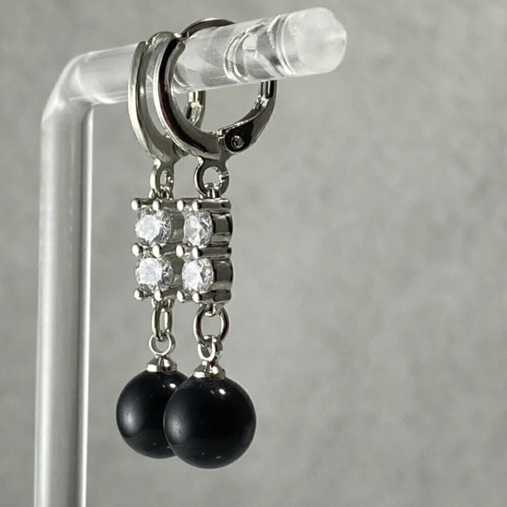 Austrian Crystal Pearls Huggie Earrings